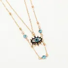 Многослойное ожерелье, составная цепочка Кулон от сглаза для женщин, подарки в стиле бохо для подруги, сестры