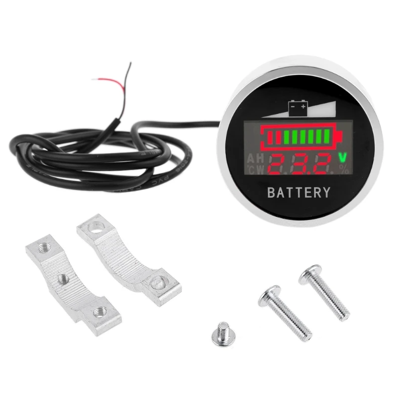 

Car Motorcycle DC 6-120V Lead-acid Lithium Battery Capacity Voltage Indicator