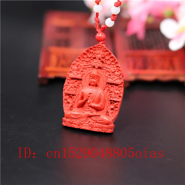 Натуральный Красный органический китайский кулон Будды Cinnabar ожерелье модные