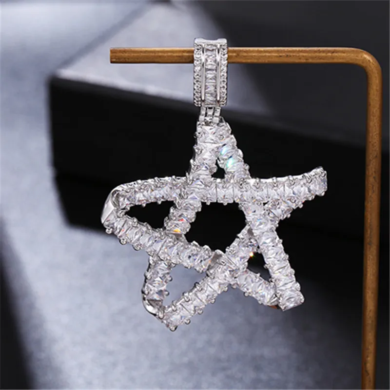 Цепочка с кулоном в виде пятиконечной звезды для мужчин и женщин ожерелье стиле