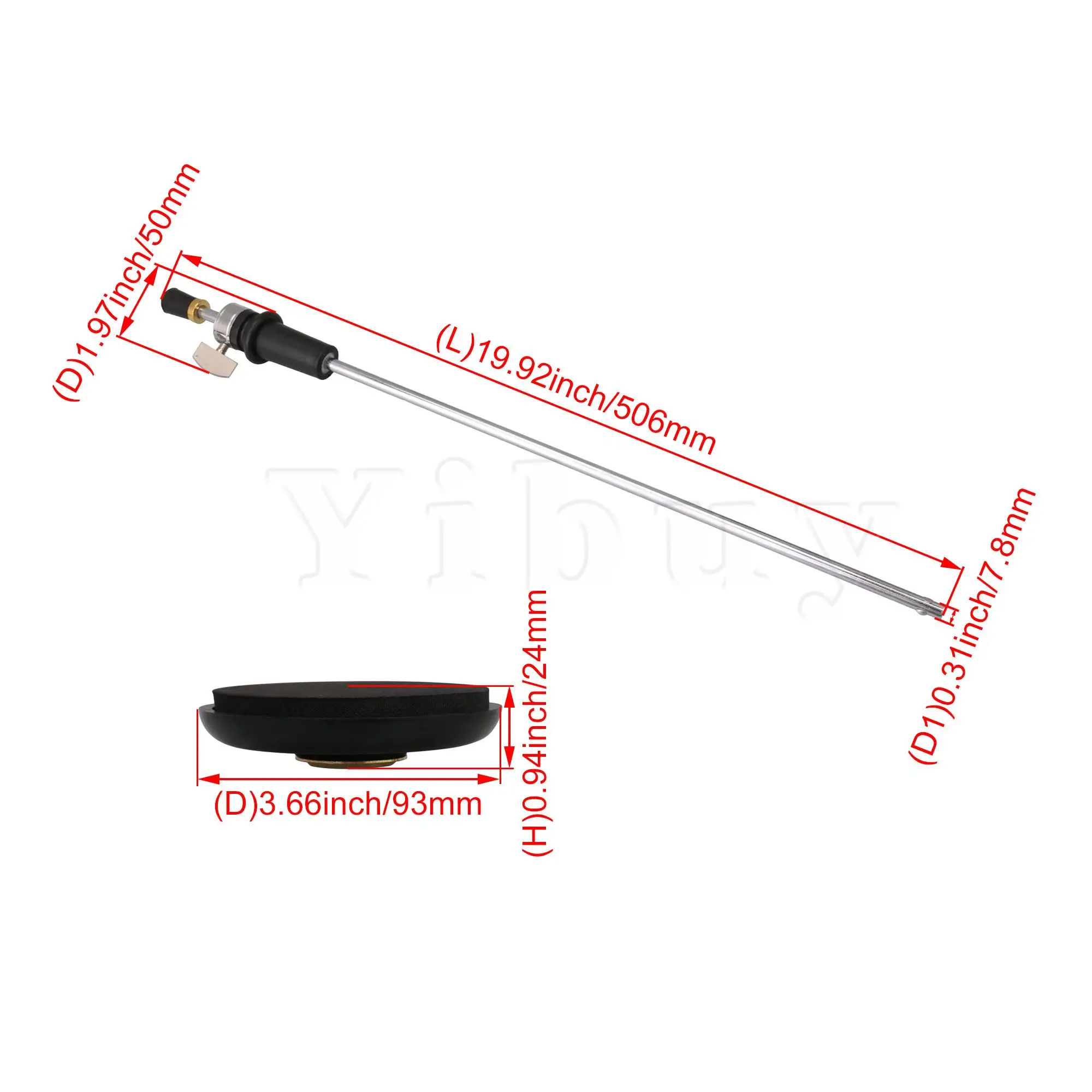 

Yibuy 2Pieces Cello Tail Rod & Cello Stand Holder Support Parts for 4/4 Cello