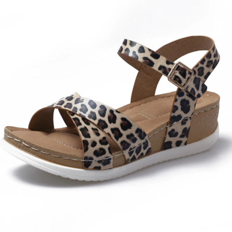 

Women Sandals Platform Wedges Med Heel Gladiator Buckle Strap Breathable Simple Casual Female Ladies Shoes Zapatos De Mujer