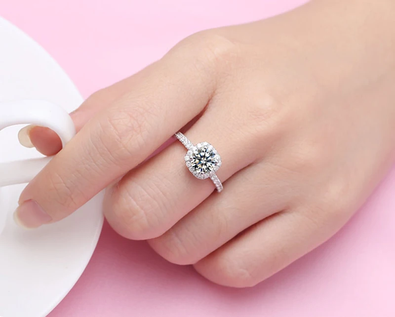 

Yanleyu Fine Jewelry Rings for Women Luxury 925 Sterling Silver Square Stone CZ Diamond Bridal Wedding Engagement Ring PR432