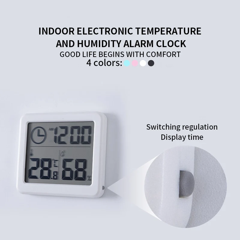 1 шт. термометр гигрометр ультра-тонкий многофункциональный автоматический