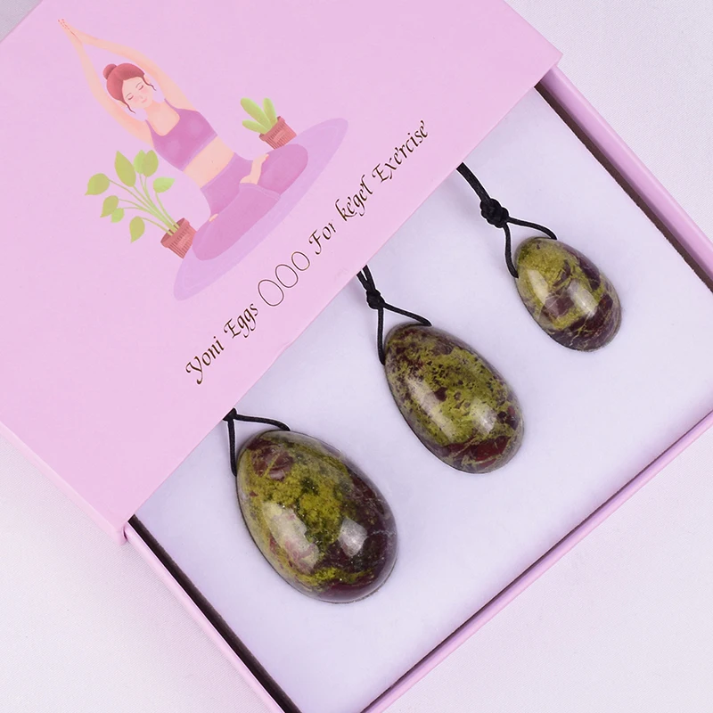 3Pcs/Set 100% Natural Jade Yoni Egg Vaginal Muscle Firming Feminine Hygiene Massage Stone Women Kegel Exercise Ben Wa Ball - купить по