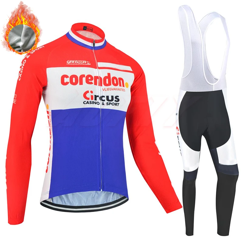 20 corendon Pro Team Зимняя Теплая Флисовая велосипедная одежда для мужчин с длинным