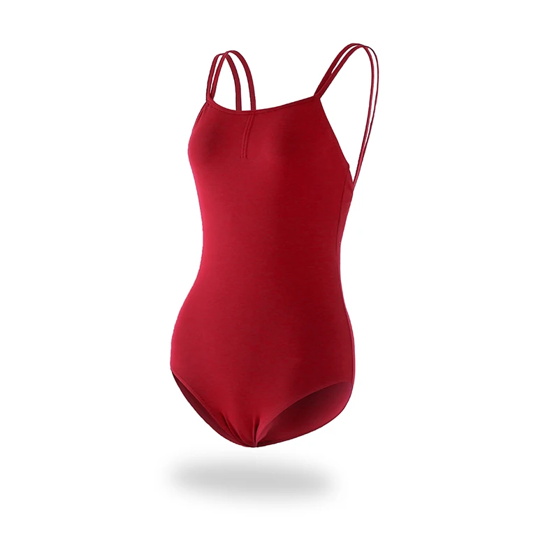2020 New Female Adult Basic Ballet Dance Costume Sexy Womens Black Leotard Pink Red Backless Shoulder Strap | Тематическая одежда