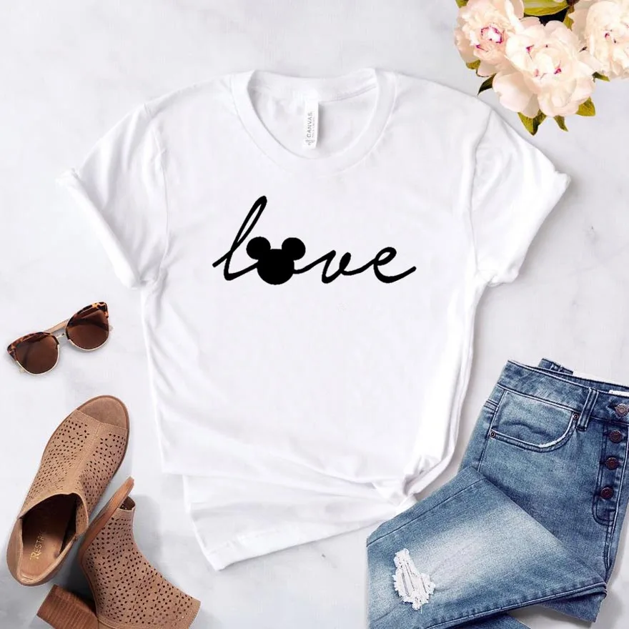 

Love mouse Print Women Tshirt Cotton Casual Funny t Shirt For Lady Girl Top Tee Hipster Drop Ship P413