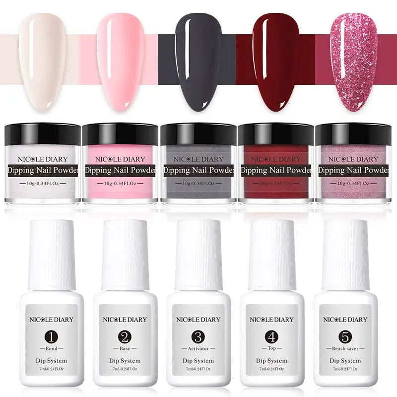 Набор для дизайна ногтей NICOLE DIARY основа натуральный цвет|Блестки ногтей| |