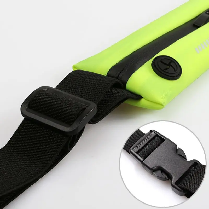 

Running Pouch Runner 2 Pockets Waist Pack Reflective Strip Adjustable Belt for Man WoMan Sport Outdoor Gym