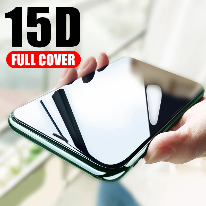 15D изогнутый край Полное покрытие из закаленного стекла на iPhone 11 Pro MAX протектор экрана для iPhone X XR XS MAX защитная пленка
