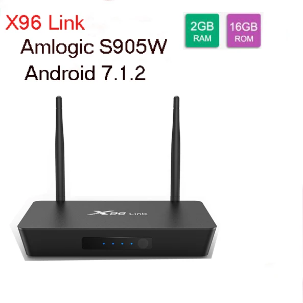 Смарт приставка X96 Link Android 7 1 Amlogic S905W 4 ядра DDR3 2 + 16 ГБ 100 м 4k ГГц|ТВ-приставки и