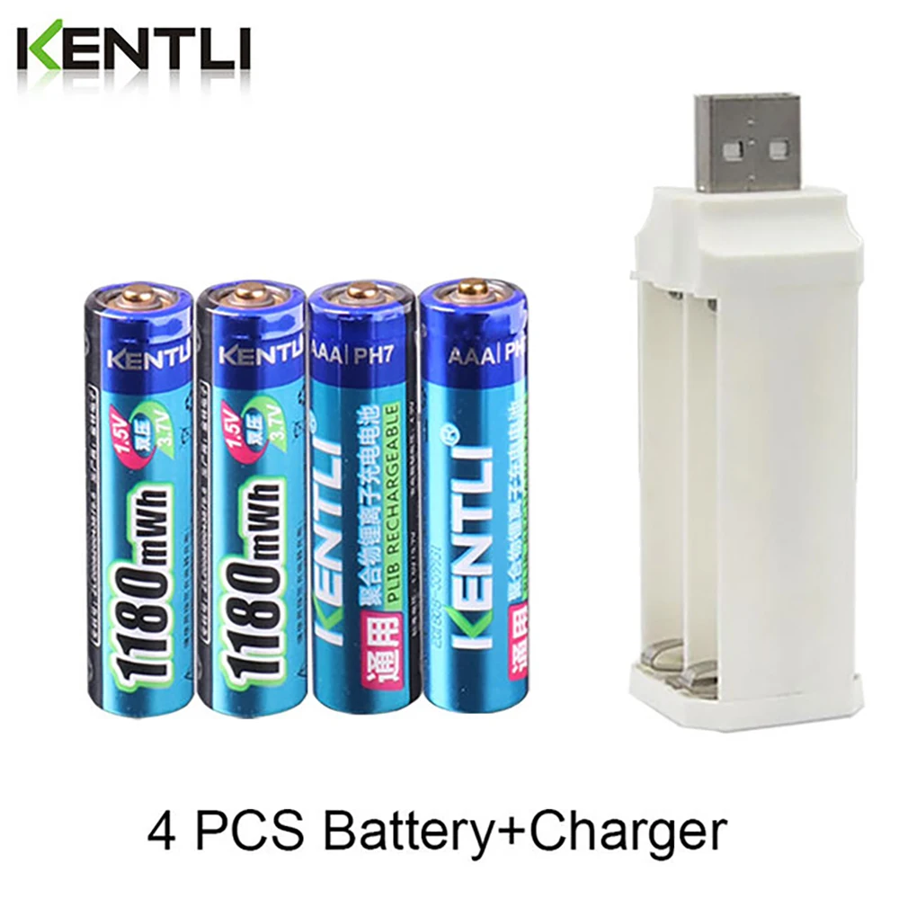 KENTLI 1 5 v 1180mWh AAA литий полимерный ионный литиевый аккумулятор и зарядное