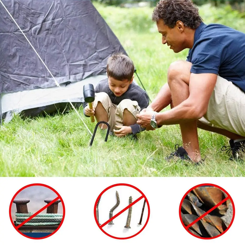 

1pc/5pcs/6pcs Ground Stakes Heavy Duty Tent Pegs High-quality Steel Trampoline Anchors Tent Accessories For Fence Football Nets