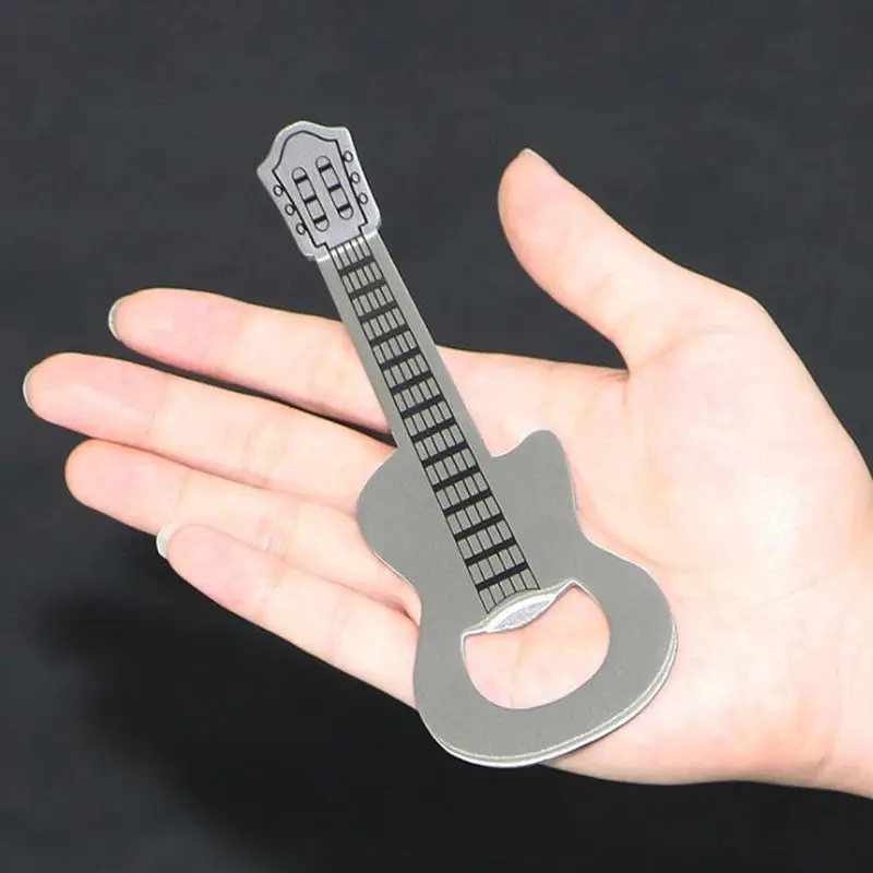

100pcs Stainless steel Gadgets Bottle Opener Guitar Type Beer Openers Barware Bar Tools NO400
