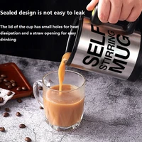 automatic lazy self stirring magnetic mug creative 304 stainless steel coffee milk mixing cup blender smart mixer thermal cup