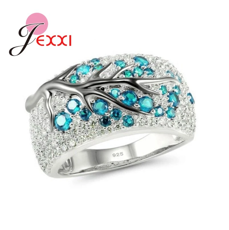 

Top Vendor Women 925 Sterling Silver Plant Tree Branch Design Gem Stone Rings Metal Cubic Zircon Engagement Jewelry Freebie