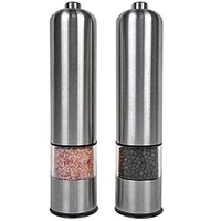12pcs electric spice mill pepper grinder stainless steel automatic salt and pepper shaker kitchen gift