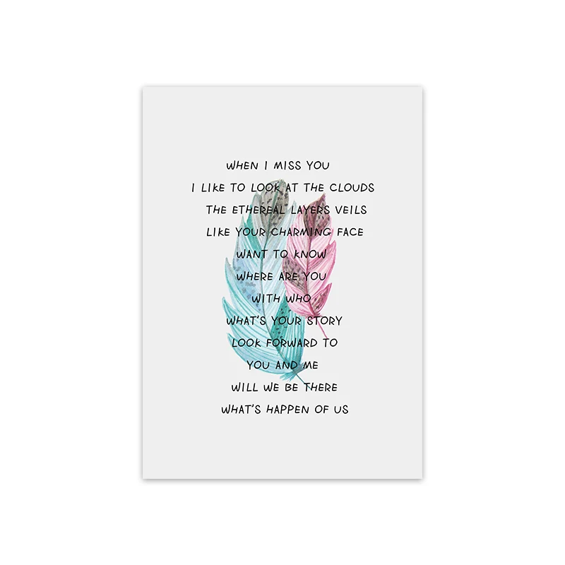 Скандинавский постер с розовыми перьями и цитатами абстрактная настенная