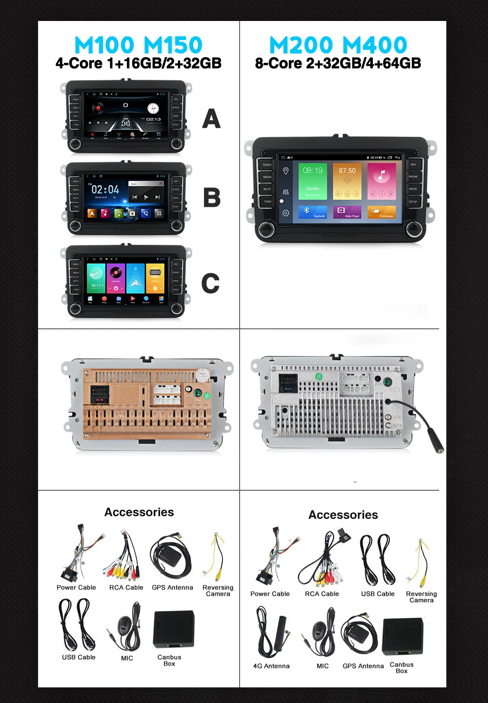 

2 Din 4+64G 4G Lte Car Multimedia Player Android Auto Radio For Skoda/Seat/Volkswagen/VW/Passat b7/POLO/GOLF 5 6 GPS navgiation