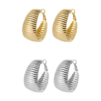 punk metal wide circle hoop earrings women statement retro round metal alloy striped earrings gothic jewelry gift