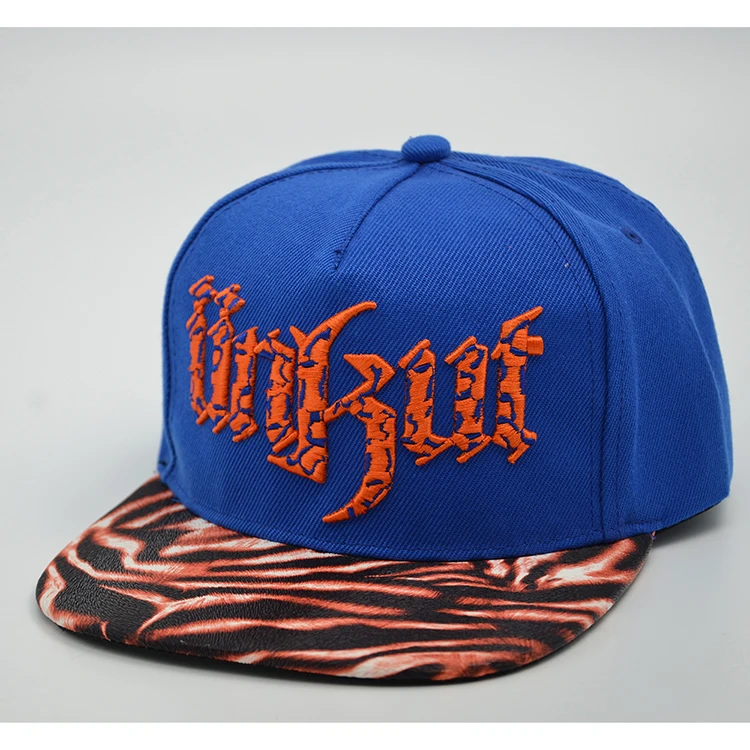 Высококачественная бейсболка с вышивкой кожаная плоским козырьком в стиле