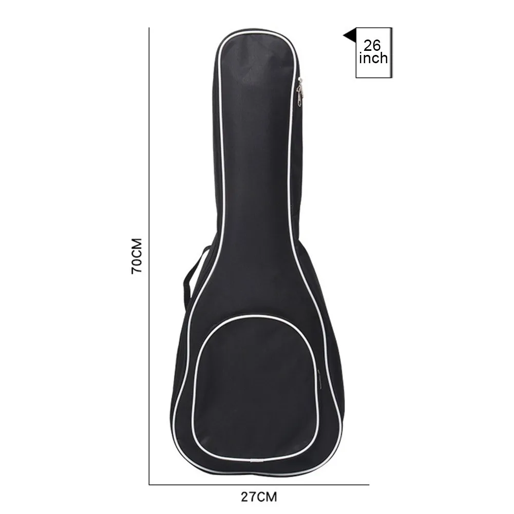 

1x Ukulele Bag 21/23/26in Soft Case White Border Plus Cotton Bag Shockproof Shoulder Backpack Padded Waterproof Thickened Gift