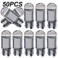1005030pcs car t10 led bulbs 194 168 w5w led light cold white auto cob silica red blue green yellow license plate lamp 12v