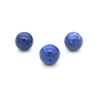 5pcs natural stone lapis lazuli half drilled beads round semi hole 6810mm jewelry findings for making pendant earrings