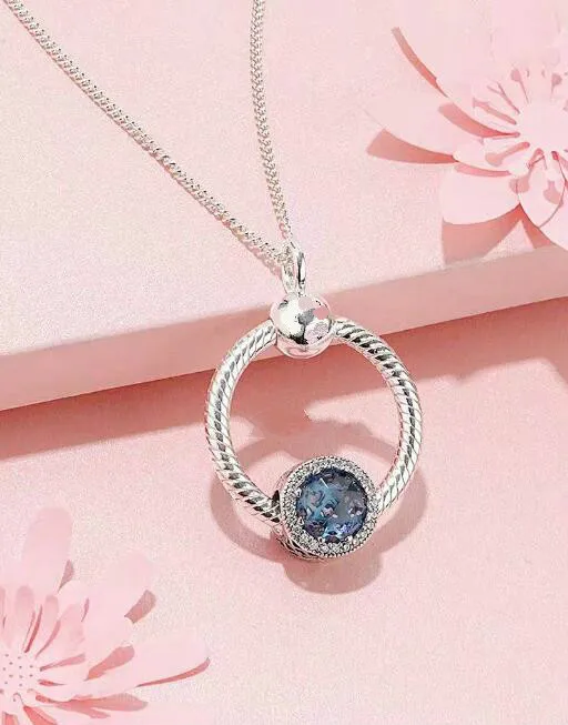 

100% 925 Sterling Silver Spring Letter O Pendant pandoradora Necklace Female