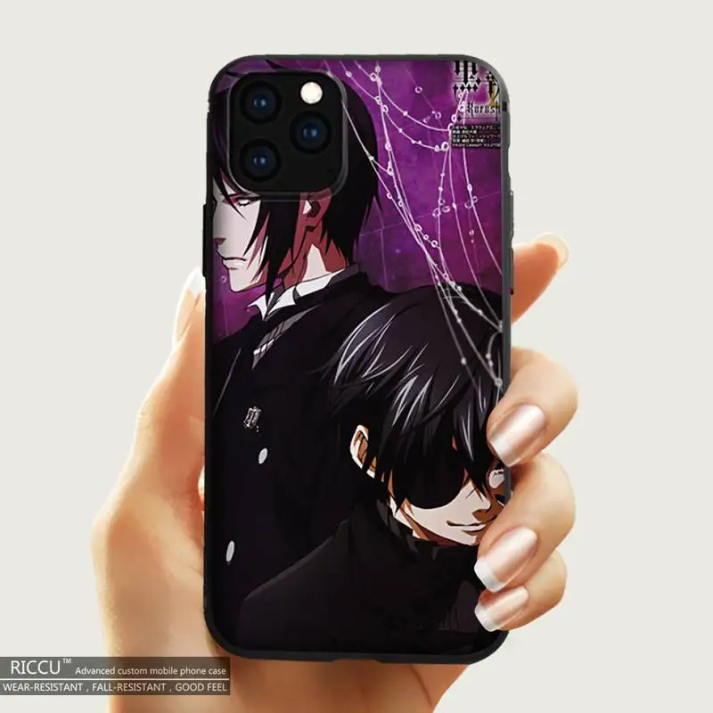 

Sebastian Black Butler Kuroshitsuji Phone Case For iPhone 11 12 13 Pro mini pro XS MAX 8 7 Plus X 2020 XR 13pro iPhone Covers
