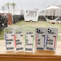 Hot cute Bangkok Madrid Moscow Jeju clear soft TPU Case For iPhone Pro Pro Max 8plus Rio Janeiro cover