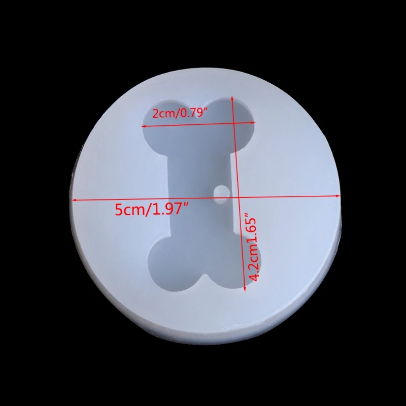 

Прозрачная силиконовая подвесная форма 97QE, форма кости из смолы, инструмент «сделай сам» для изготовления украшений, торта с мастикой