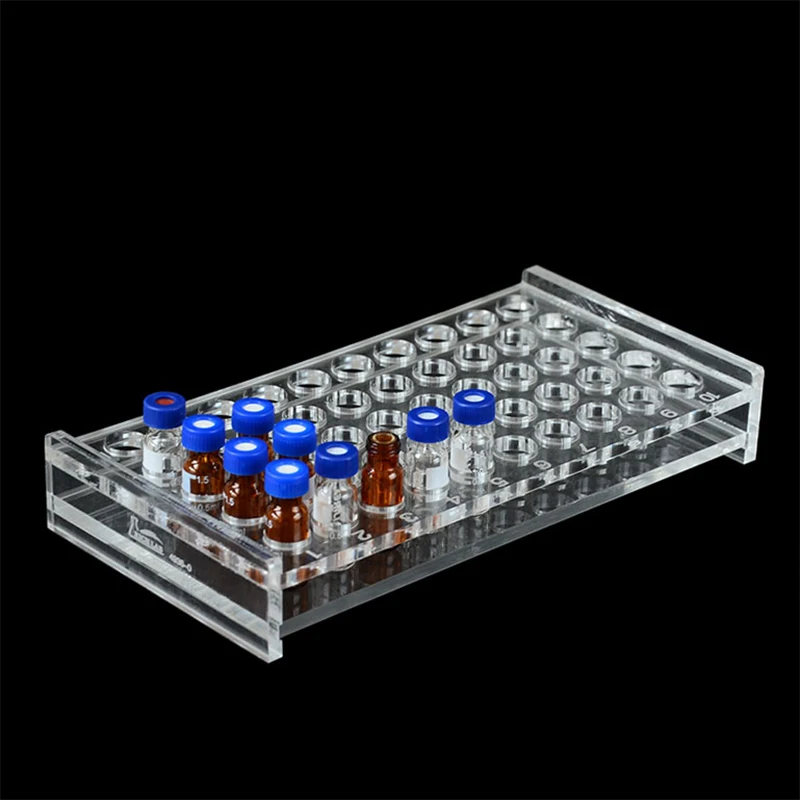 

1pcs Clear Organic glass 3ml to 60ml sample bottle holder perspex Chromatographic sample bottle Rack For School Lab