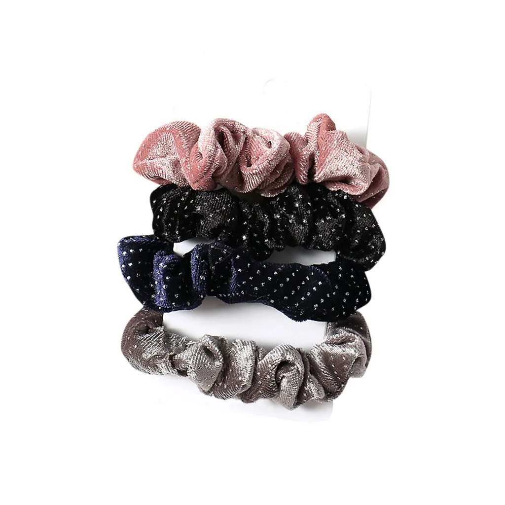 Резинки для волос ярких цветов 1 комплект осенне-зимние аксессуары 4-6 шт. |