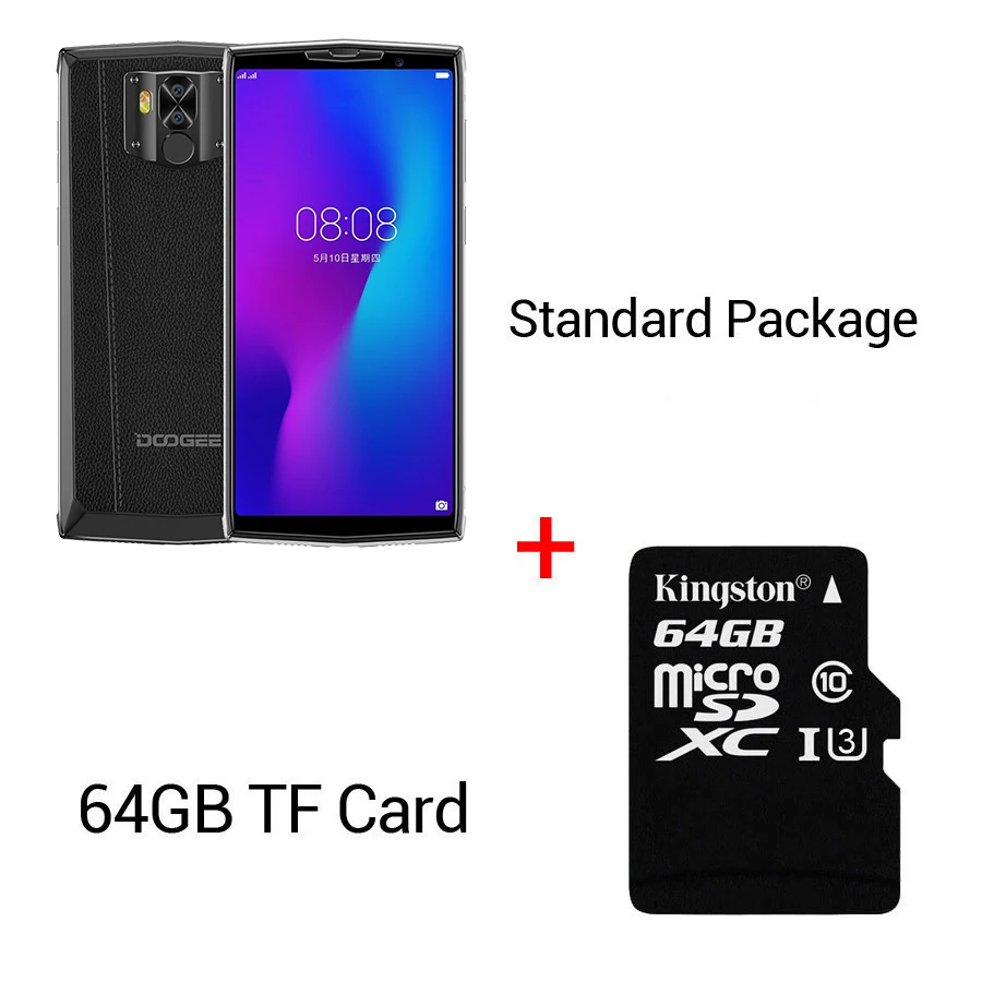 Add 64G TF Card DOOGEE N100 мобильный телефон 10000 мАч батарея отпечатков пальцев 5,9 дюймов FHD+ Дисплей 21 МП камера MT6763 Восьмиядерный 4 Гб 64 Гб мобильный телефон 4G-LTE - Цвет: Add 64G TF Card
