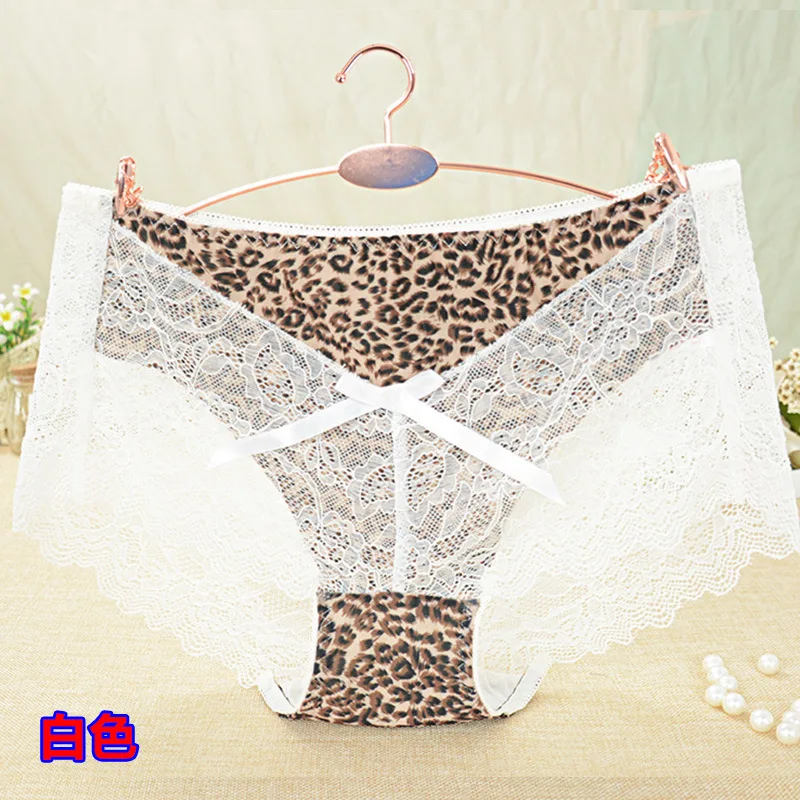 Sold by 6pcs/lot high quality New Leopard Feminine Transparent Lace Surface underwear