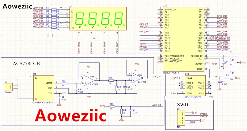 WCS2702 DC 0-2A измеритель тока Аналоговый сигнал Выход подходит для разработки USB