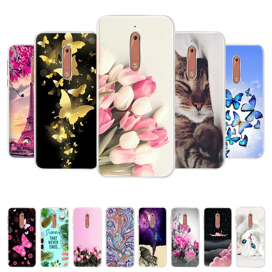 Чехол для Nokia 5 2 дюйма мягкий силиконовый бампер задняя крышка Nokia5 2017 чехлы TA 1024 1044