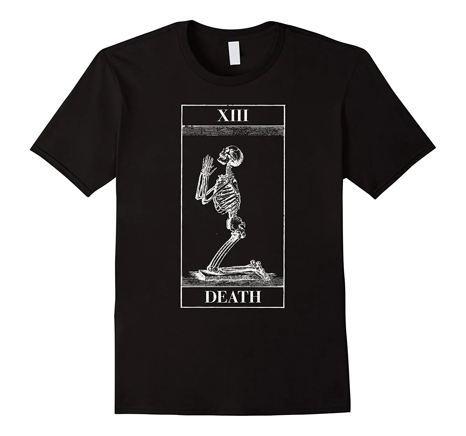 

Vintage Death Tarot Card T-Shirt Summer Short Sleeve T Shirts Tops S~3Xl Big Size Cotton Tees Free Shipping T-shirts