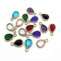 10pcspack water drop shaped crystal pendants charms 8 colors for choice 9x15mm size diy for making necklace earrings handmade