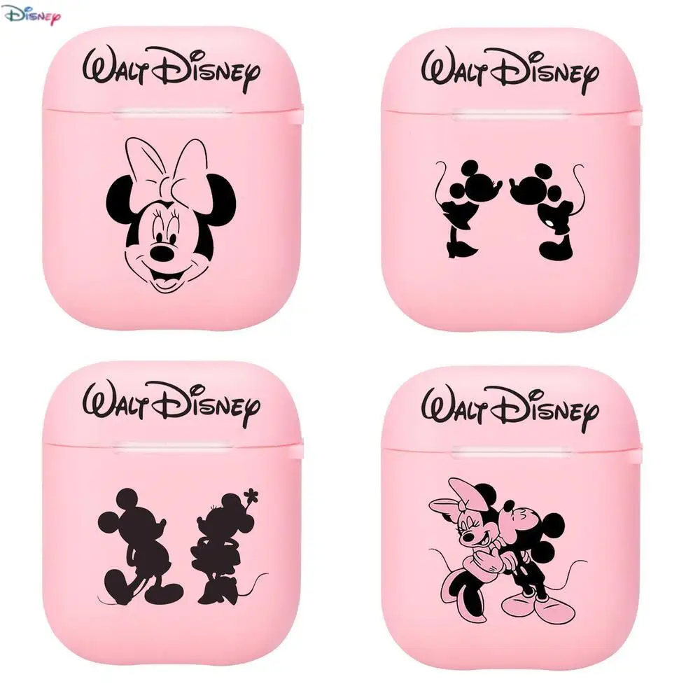 

Disney Pink Mickey Mouse Silicone Bluetooth Wireless Earphone Case for AirPods Protective Cover Skin Accessories Pods Charging B