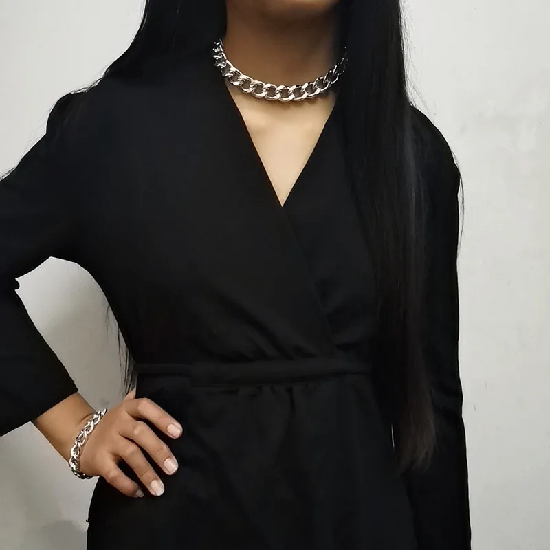 Ожерелье чокер в стиле панк для женщин и мужчин хип хоп трендовая железная