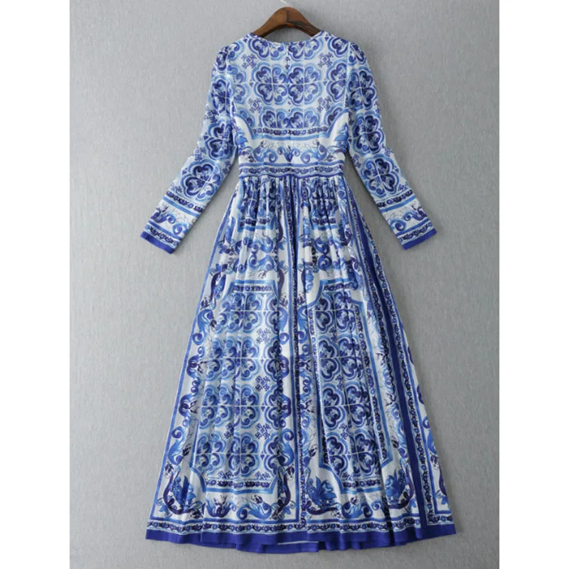 Truevoker дизайнер длинное платье для женщин высокое качество с длинным рукавом в