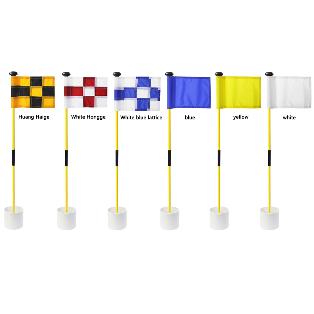 Portable Detachable Golf Flagsticks Putting Green Flags Hole Cup Set Pin for Driving Range Outdoor Backyard Practice | Спорт и
