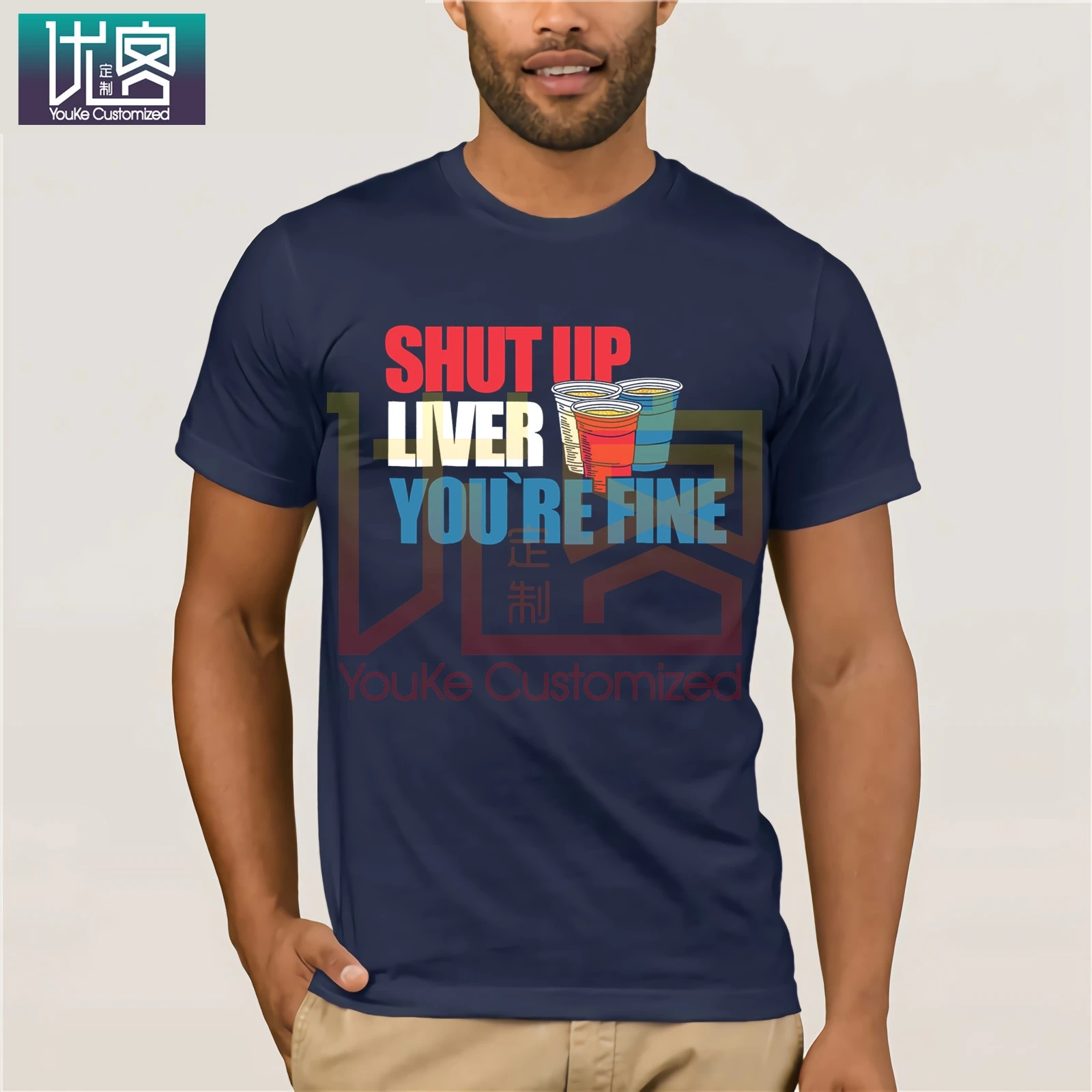 Забавная футболка с надписью ShuT Up Liver You Are Fine Beer Drinker мужские футболки Harajuku Одежда