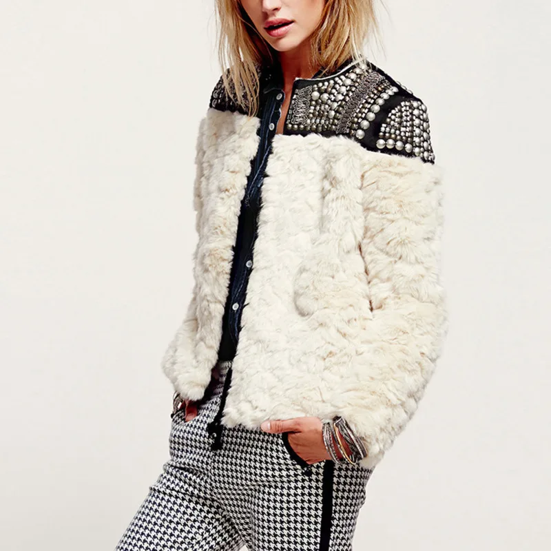 Новинка 2021 Женская куртка зимнее теплое пальто из искусственного меха ручной