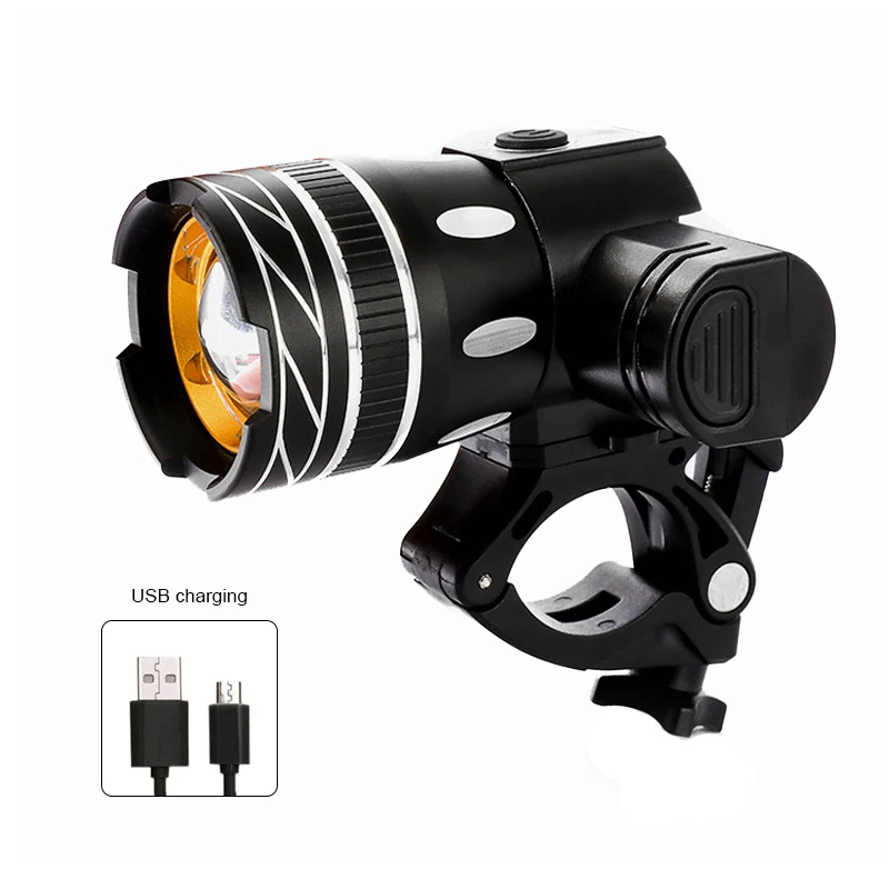 New Version Lamp USB перезаряжаемая лампа Zoomable 15000лм T6 светодиодный велосипедный передний светильник фонарь 3 режима велосипедный головной светильник - Цвет: New Version Lamp