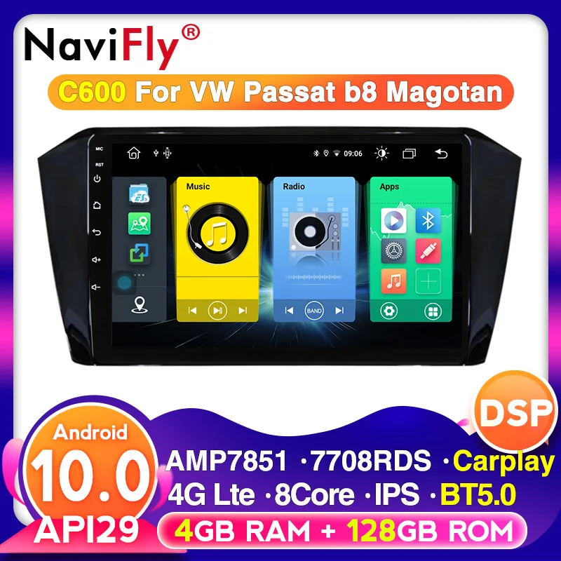 Автомобильное радио со встроенным Carply 4G LTE Android стерео Автомобильная GPS-навигация