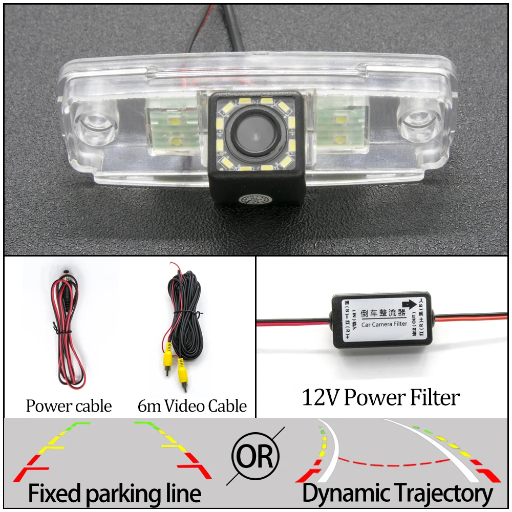 12LED Cam N Filter Фиксированная или динамическая траектория Автомобильная камера заднего вида для Subaru Impreza WRX Sedan Forester Outback автомобильные аксессуары для парковки заднего вида - Название цвета: 12LED Cam N Filter